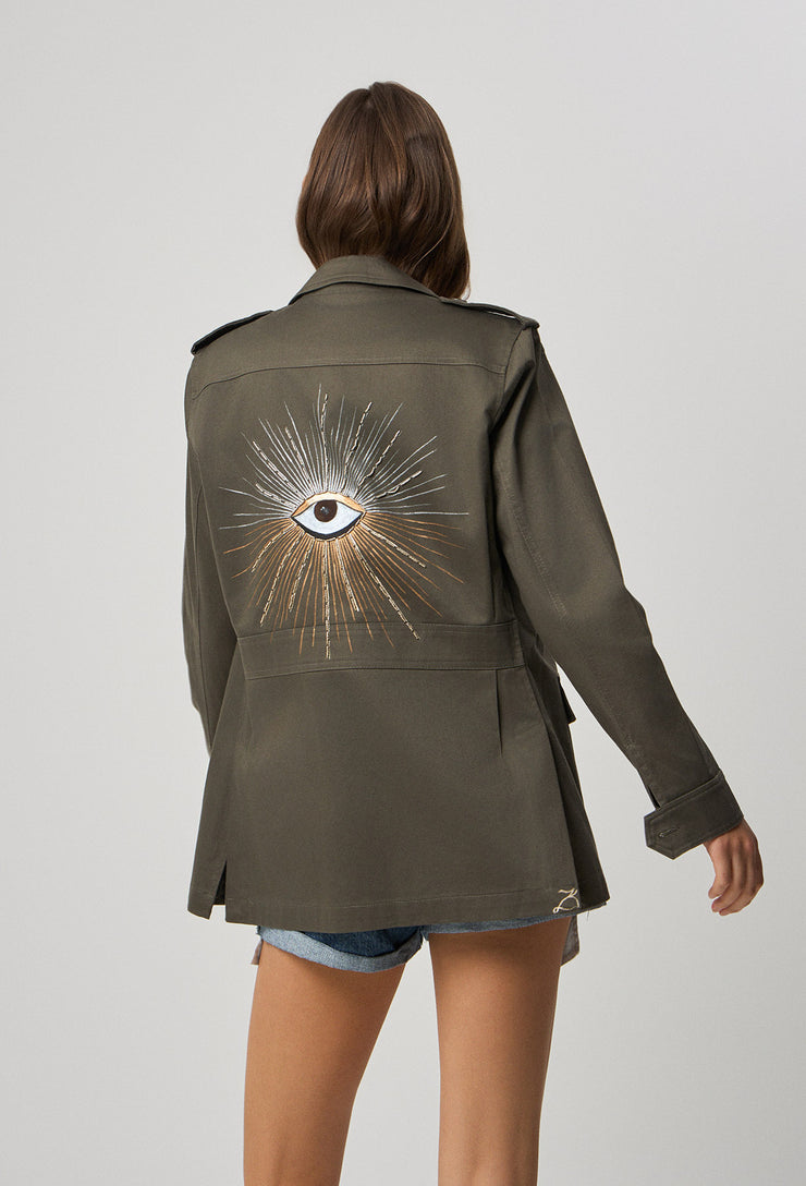 Eclipse Evil Eye Safari Jacket Khaki