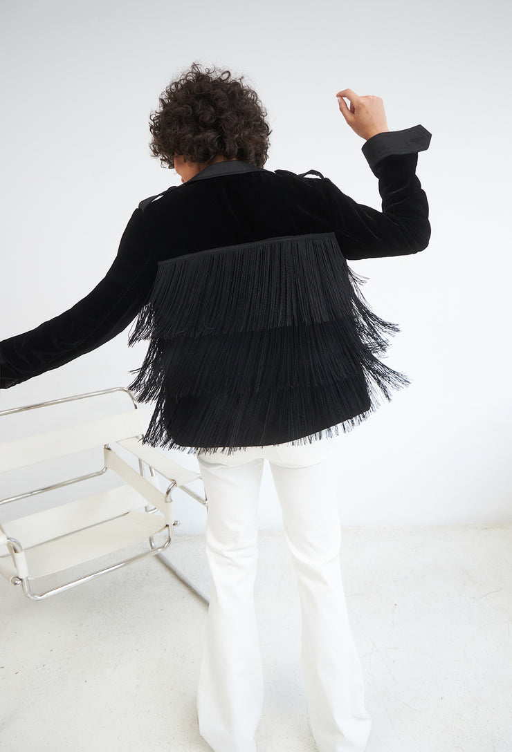 Fringe Jacket Black