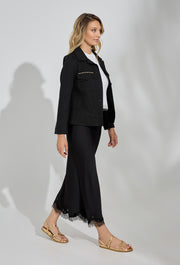 Lace Silk Black Skirt
