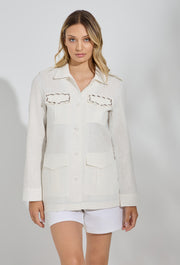 Bandana Linen Safari Jacket White