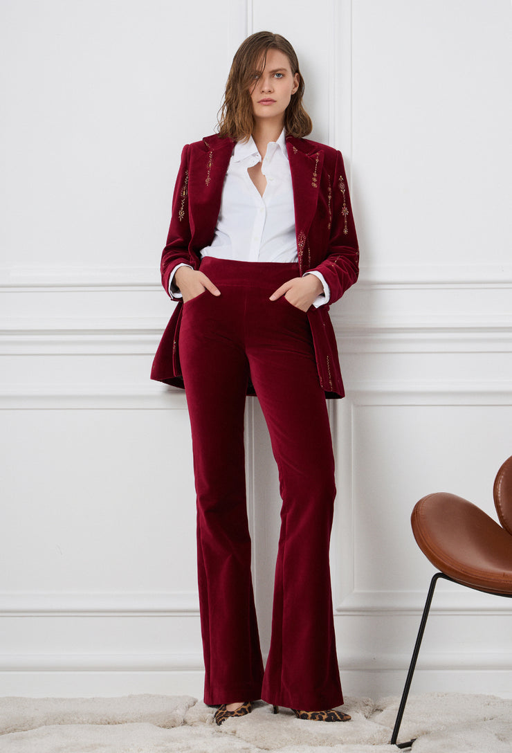 Velvet Pants Burgundy